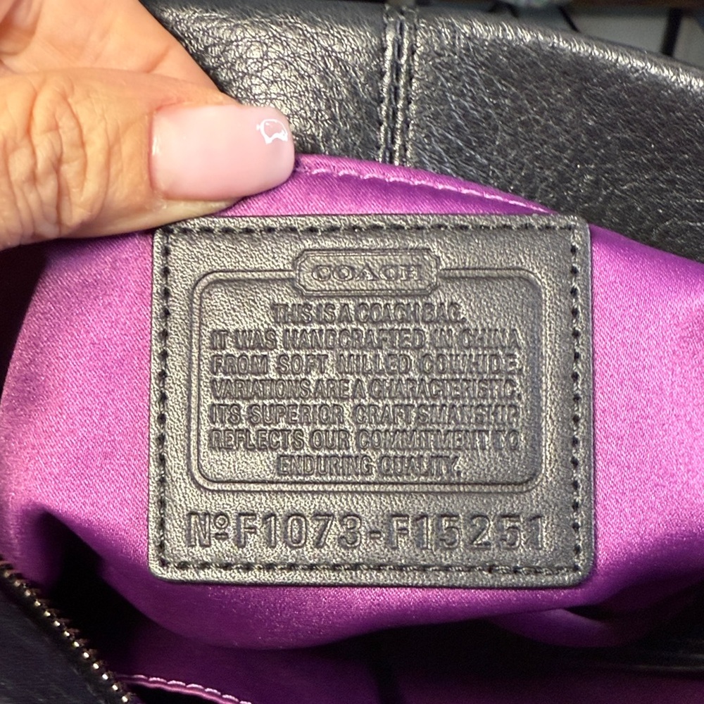 Coach Dark Gray/Black Leather Hobo Shoulder Bag - Picture 15 of 15